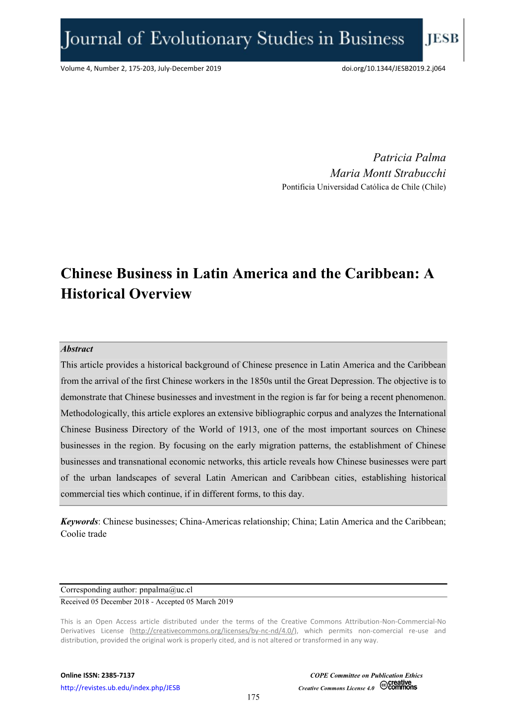 Chinese Business in Latin America and the Caribbean: a Historical Overview