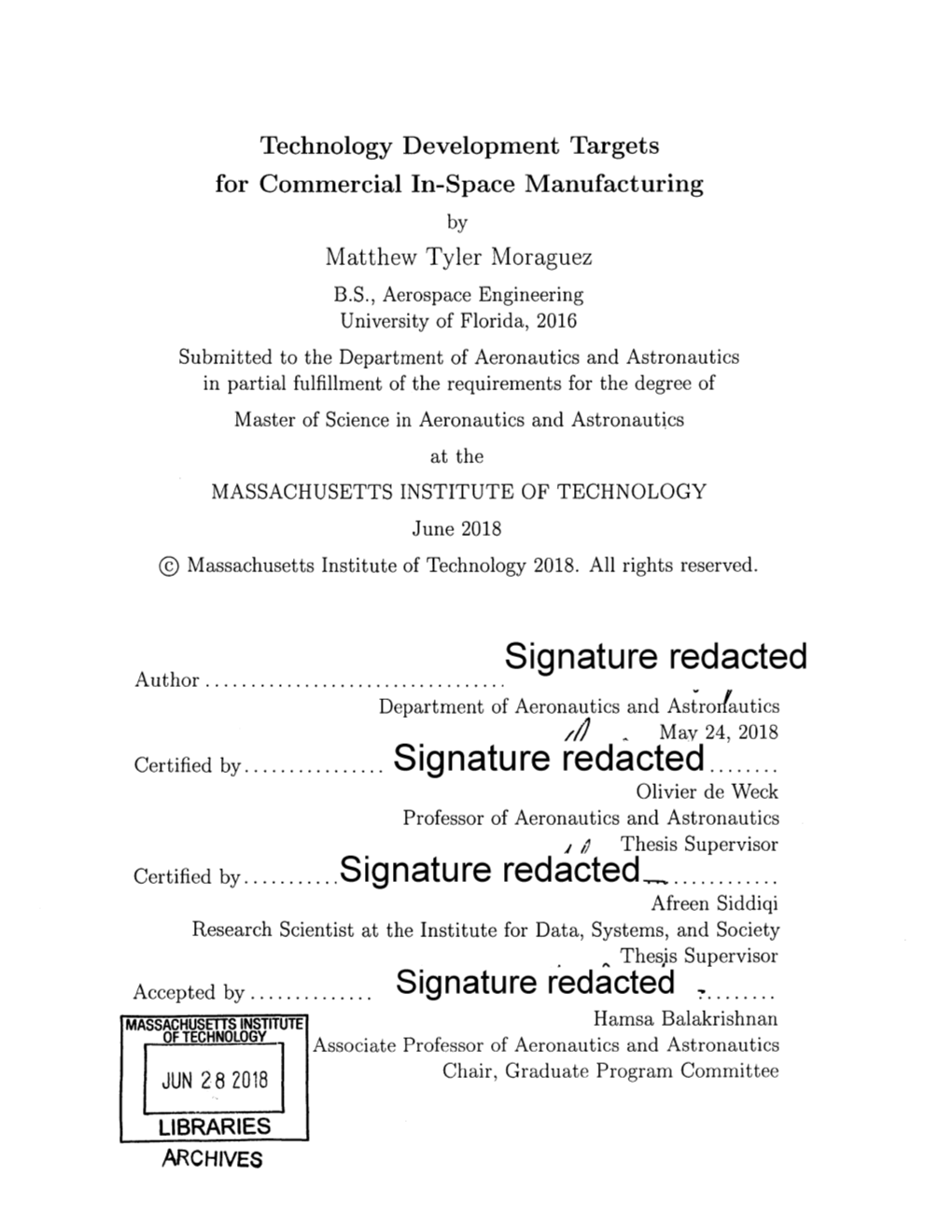 Technology Development Targets for Commercial In