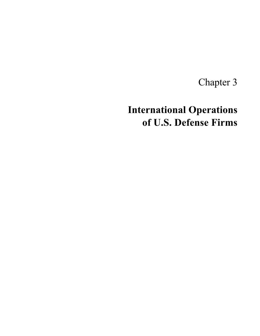 International Operations of US Defense Firms