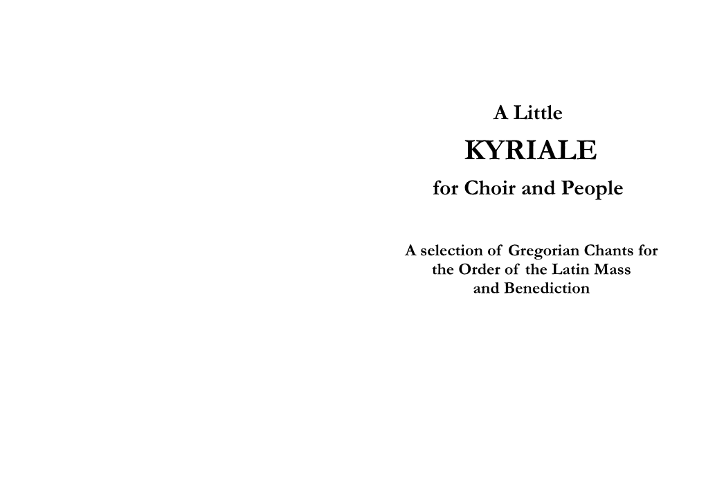 KYRIALE for Choir and People