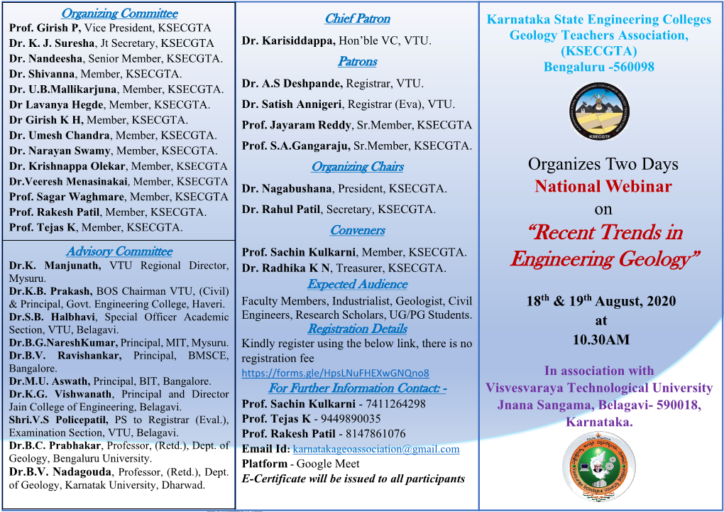 KSECGTA Geology Teachers Association, Dr