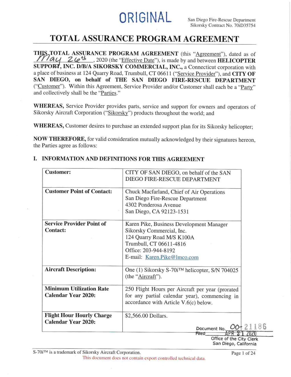 Total Assurance Program Agreement