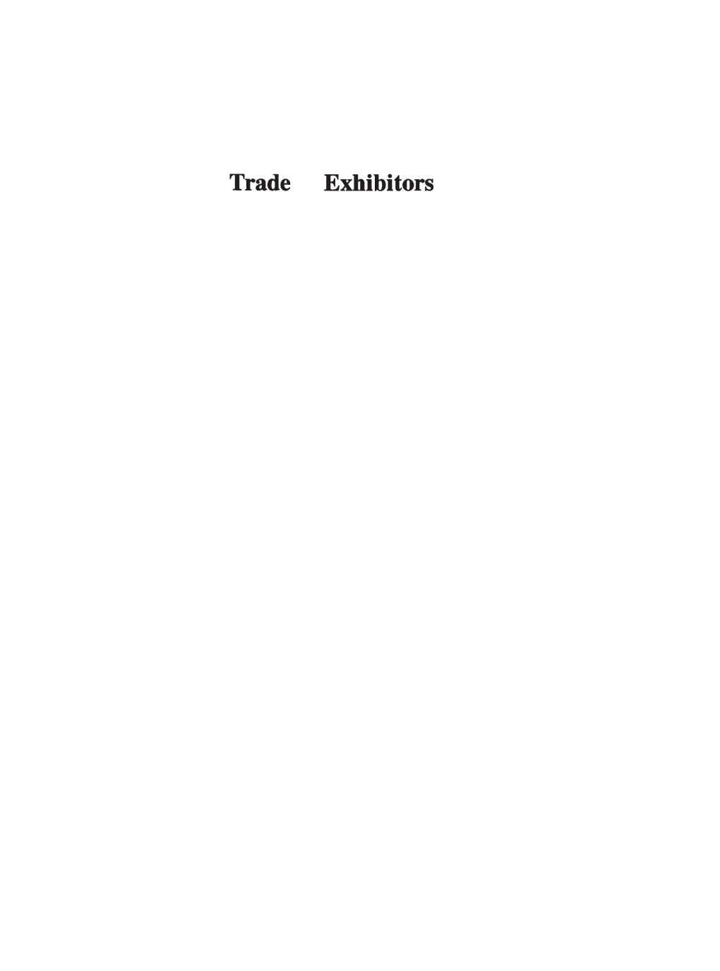 Trade Exhibitors