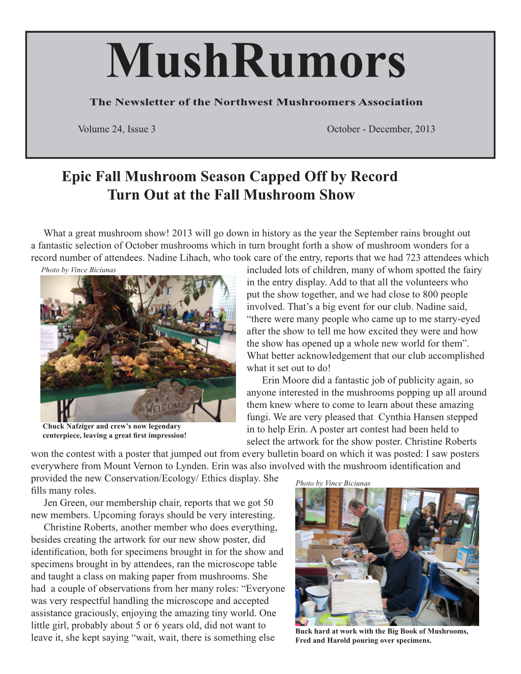 Mushrumors the Newsletter of the Northwest Mushroomers Association