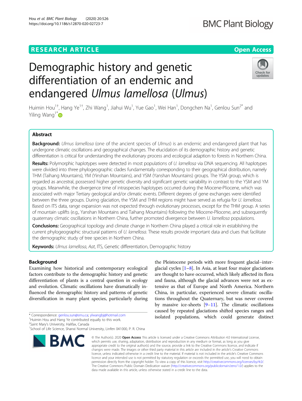 Demographic History and Genetic Differentiation of an Endemic And