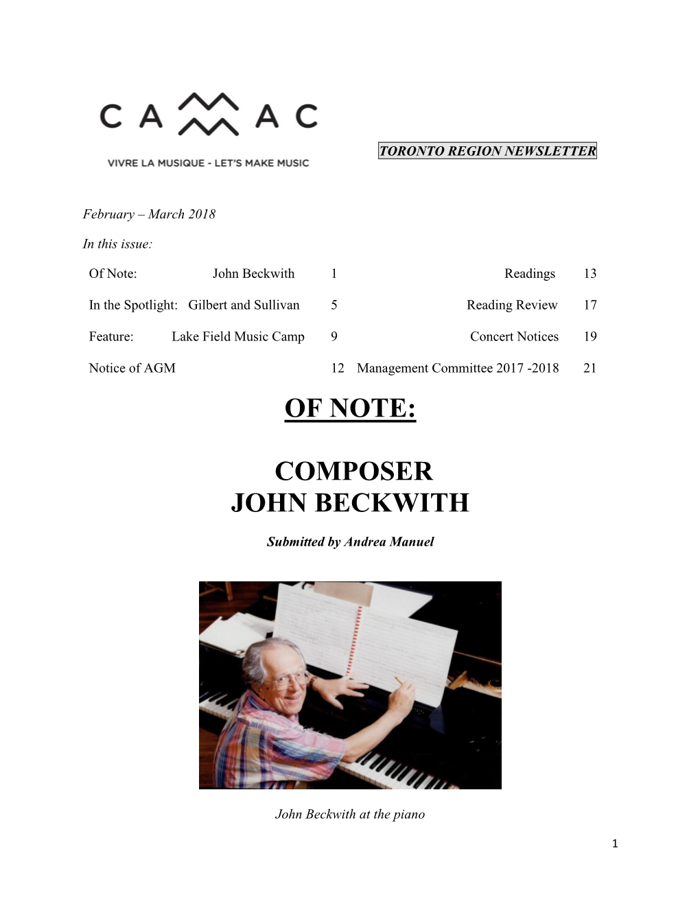 Composer John Beckwith