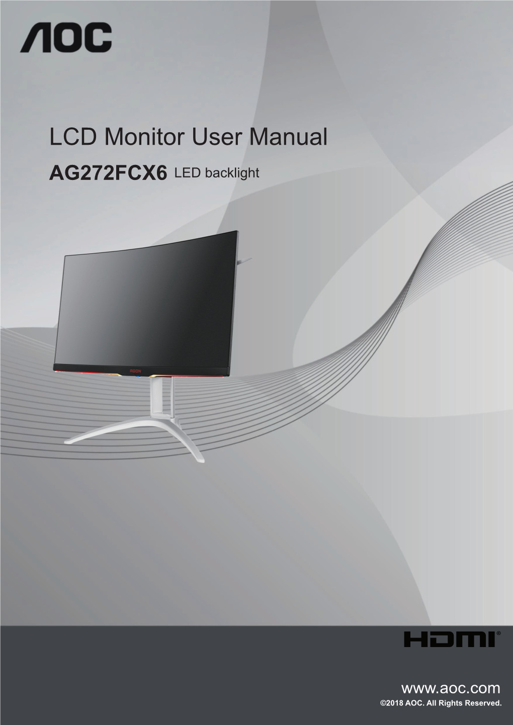 LCD Monitor User Manual AG272FCX6 LED Backlight