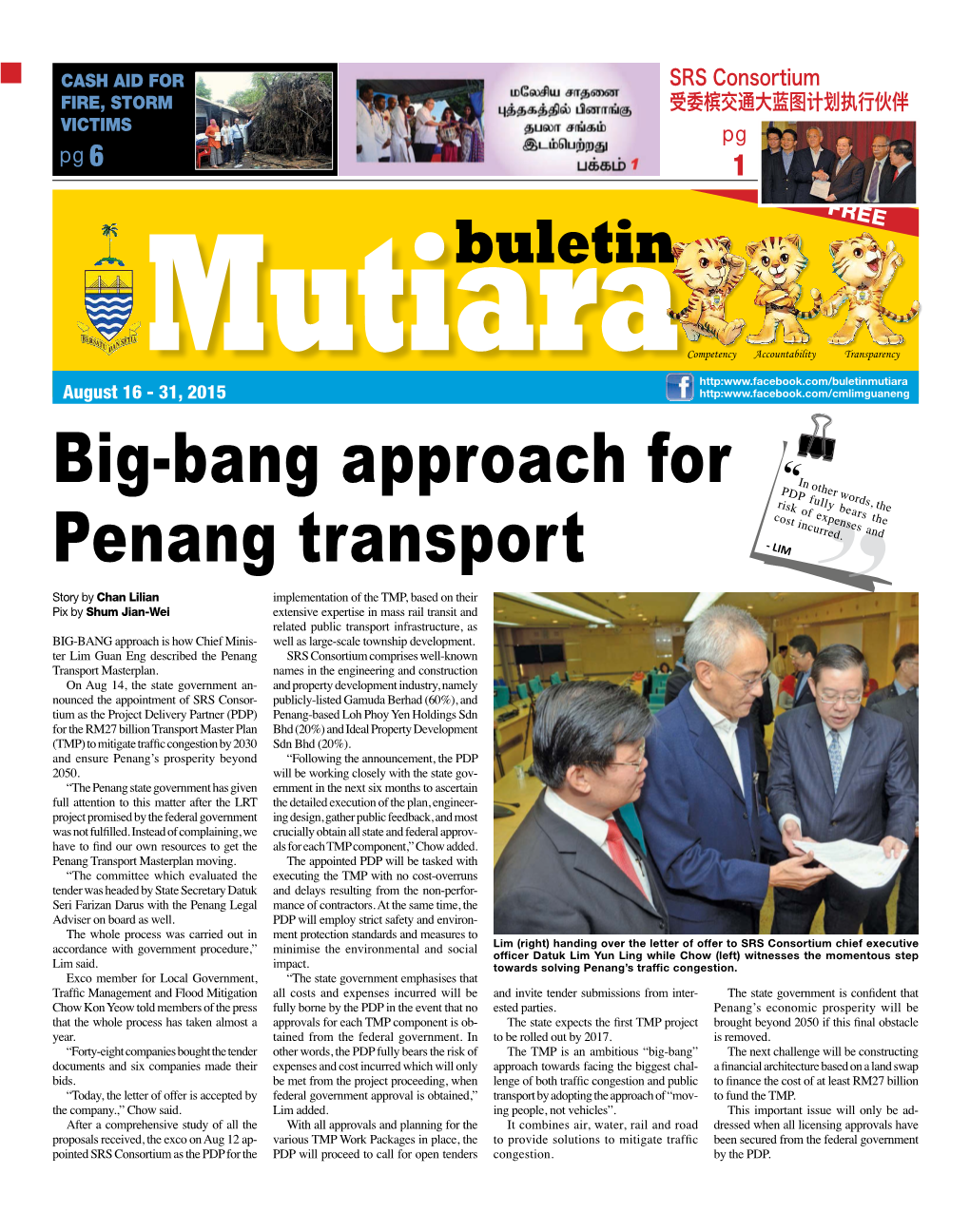 Big-Bang Approach for Penang Transport