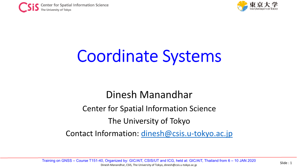 Coordinate Systems