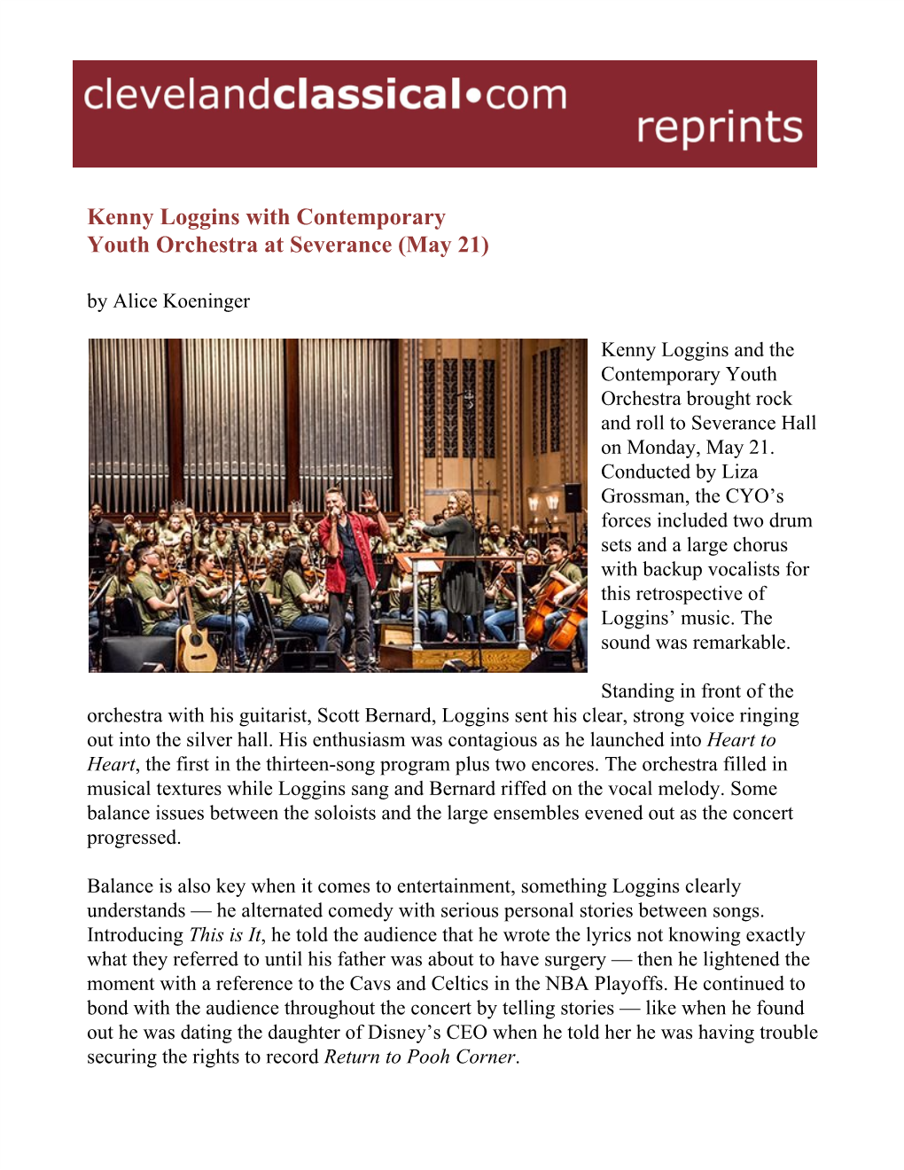 Kenny Loggins with Contemporary Youth Orchestra at Severance (May 21) by Alice Koeninger