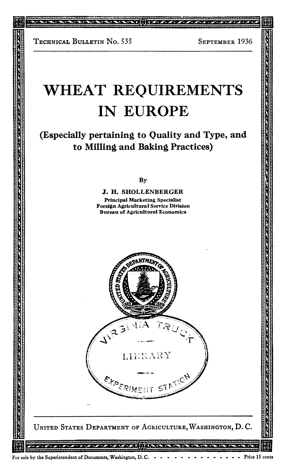 Wheat Requirements in Europe