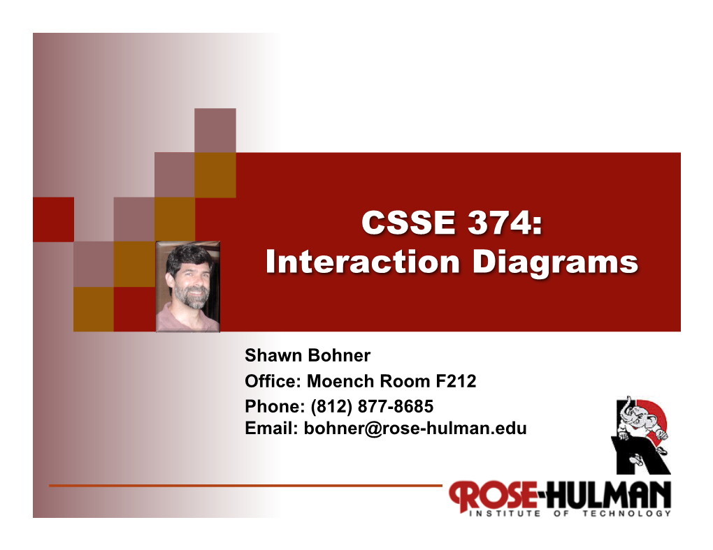 CSSE 374: Interaction Diagrams