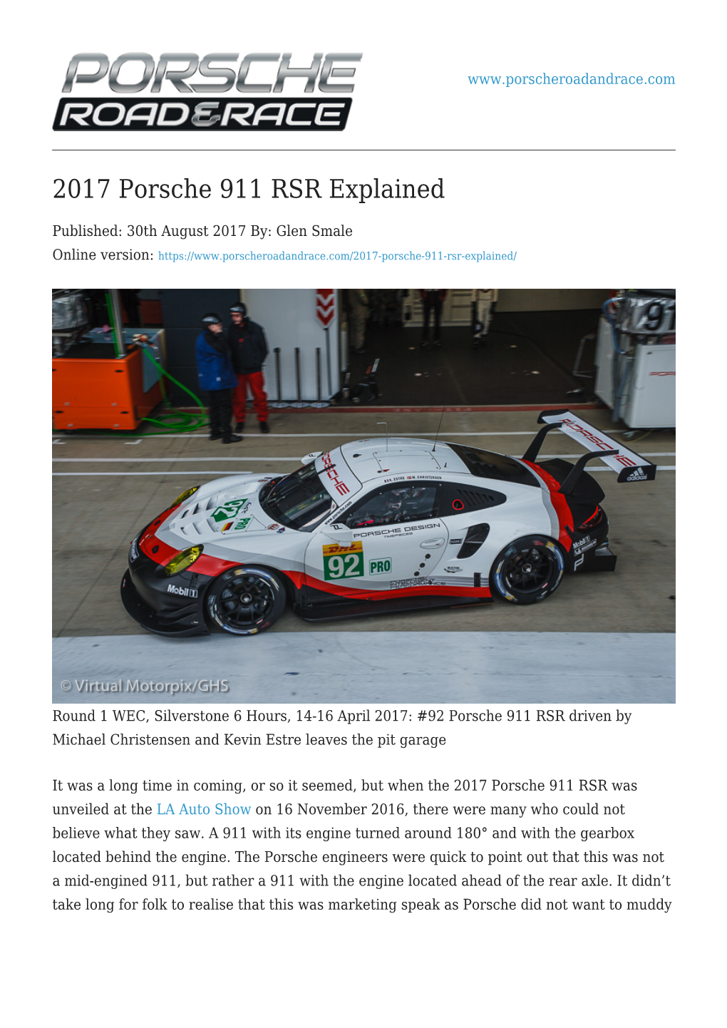 2017 Porsche 911 RSR Explained