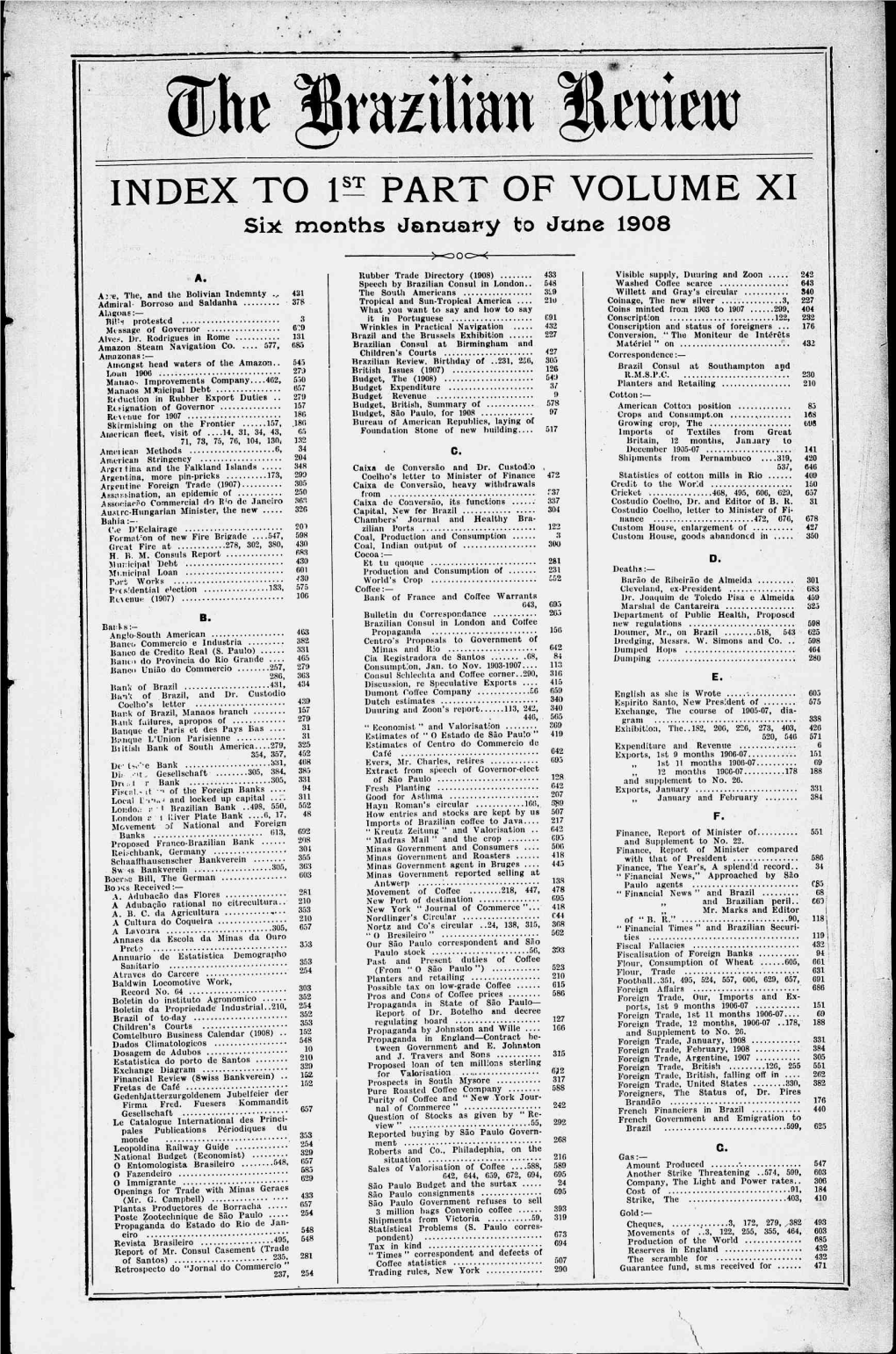 INDEX to Ls-Í PART of VOLUME XI