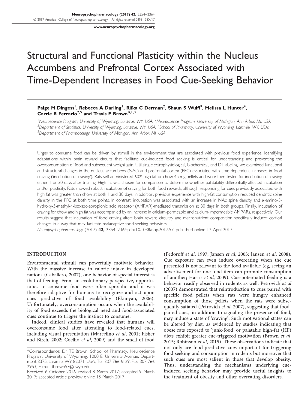 Structural and Functional Plasticity Within the Nucleus Accumbens and Prefrontal Cortex Associated with Time-Dependent Increases in Food Cue-Seeking Behavior