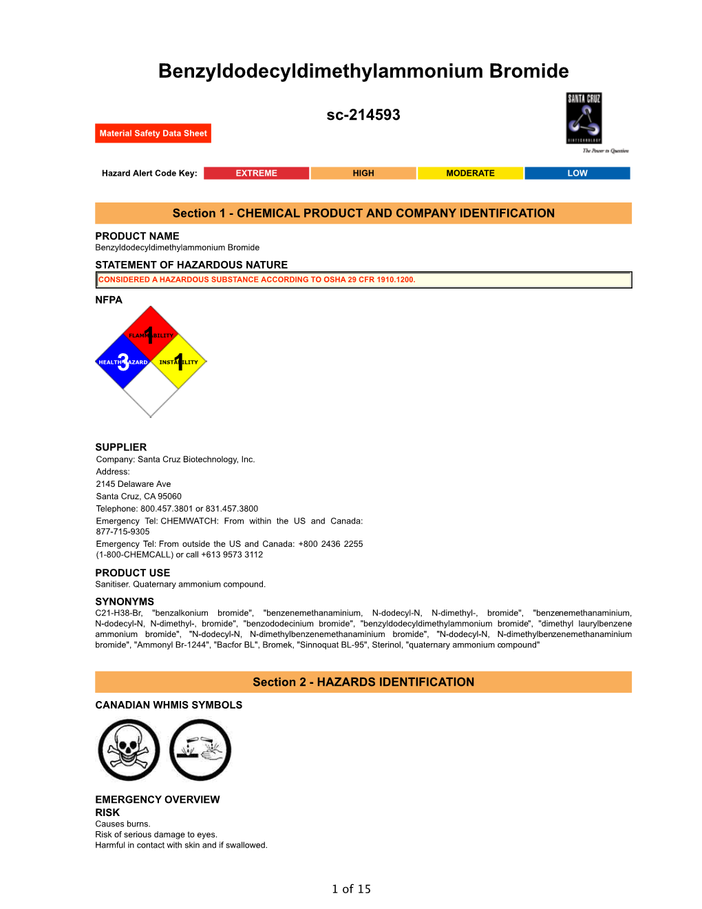 Benzyldodecyldimethylammonium Bromide