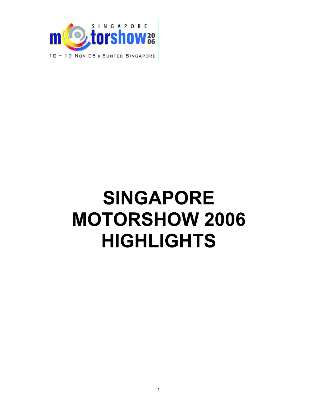 Singapore Motorshow 2006 Highlights