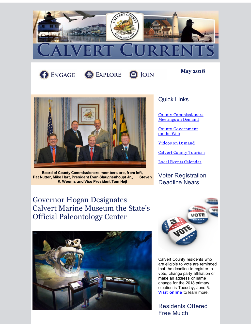 Governor Hogan Designates Calvert Marine Museum the State's Official Paleontology Center