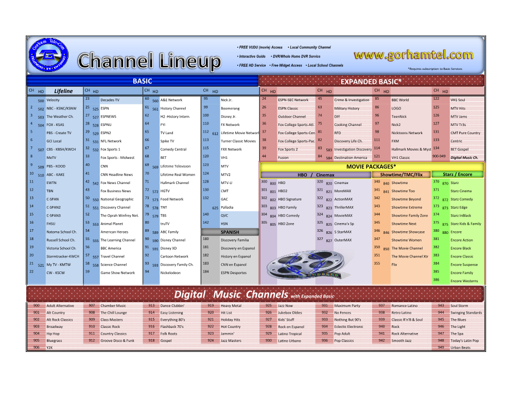 Digital Music Channels with Expanded Basic