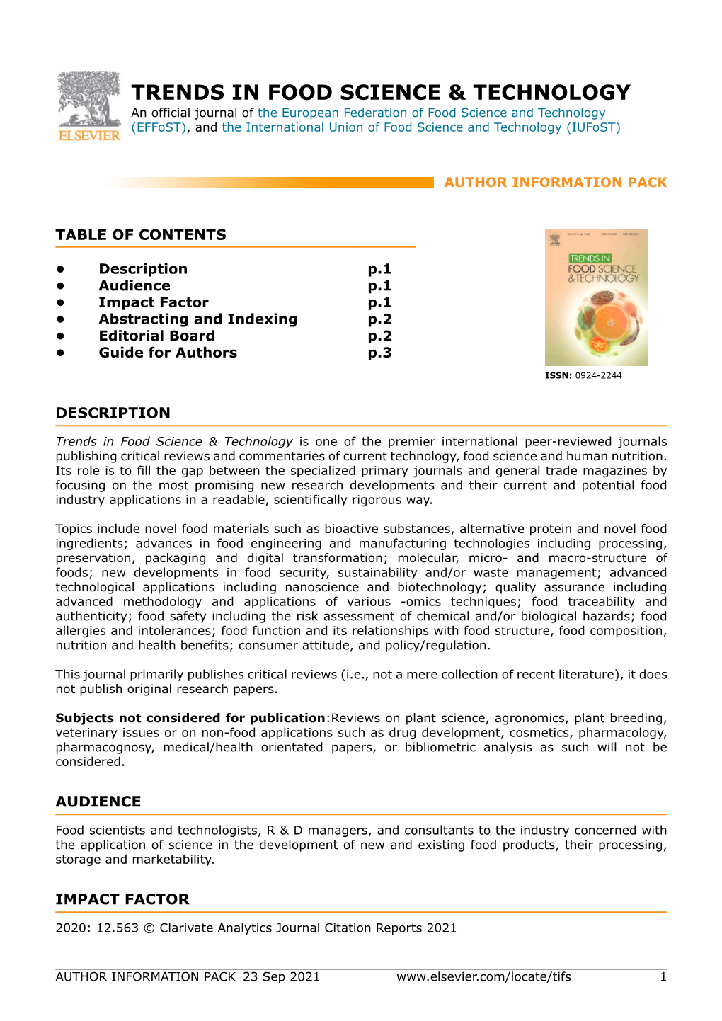 Trends in Food Science & Technology