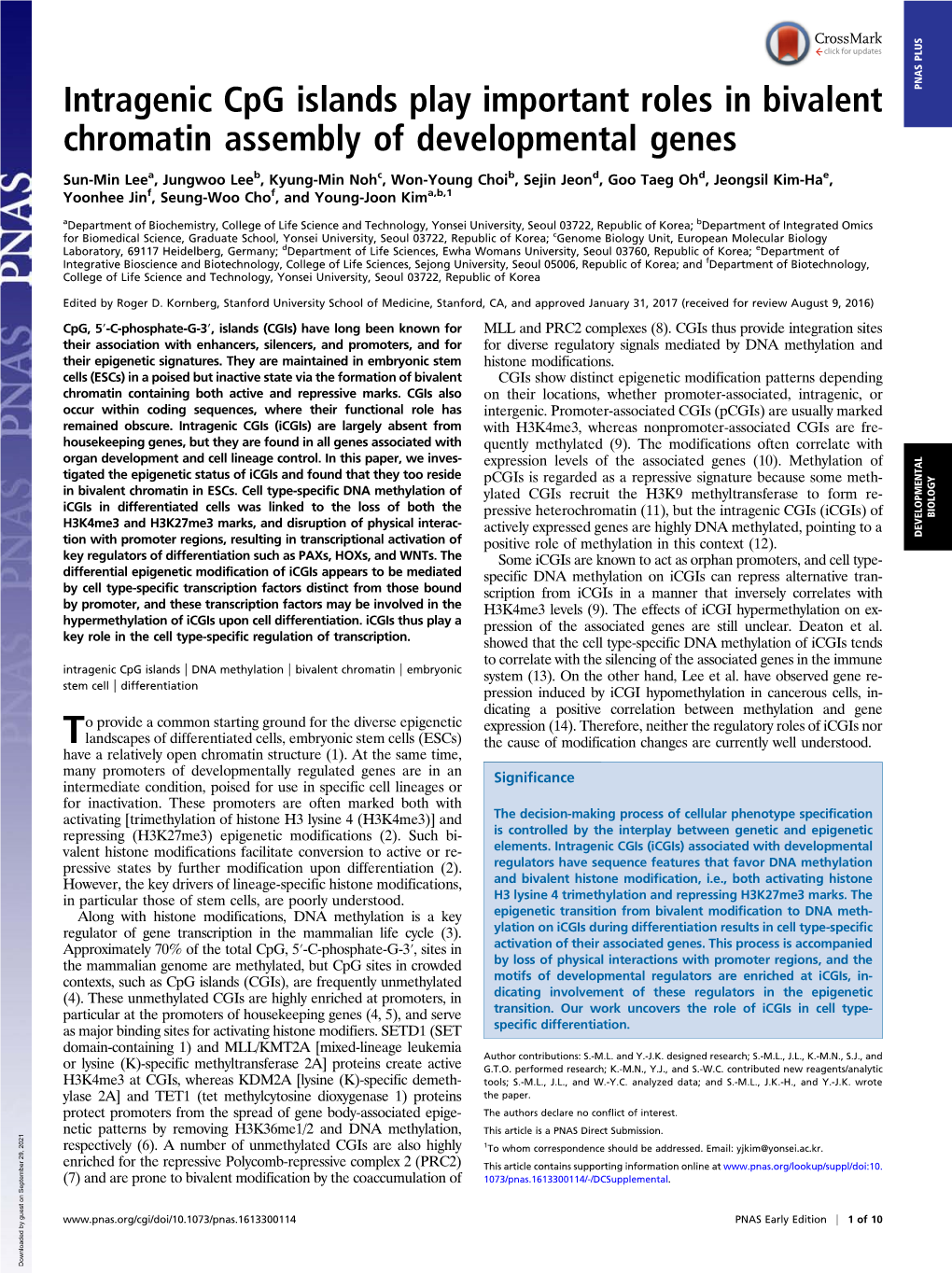 Intragenic Cpg Islands Play Important Roles in Bivalent Chromatin Assembly of Developmental Genes