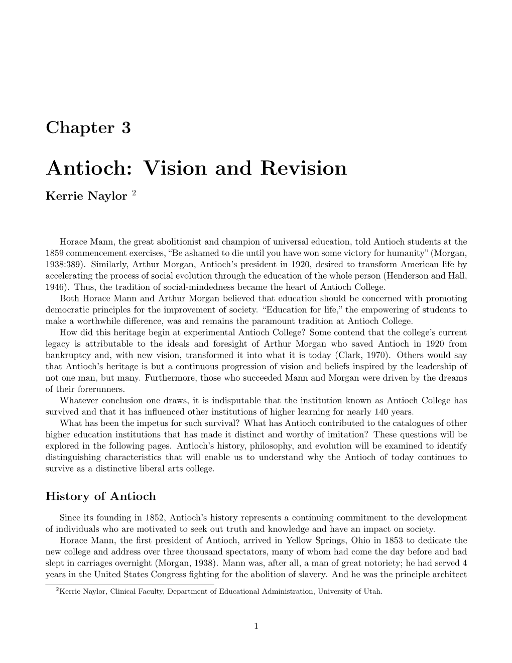 Antioch: Vision and Revision Kerrie Naylor 2