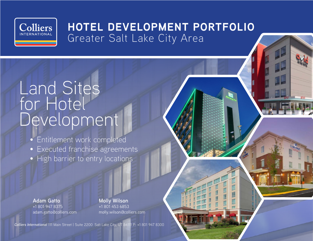 HOTEL DEVELOPMENT PORTFOLIO Greater Salt Lake City Area