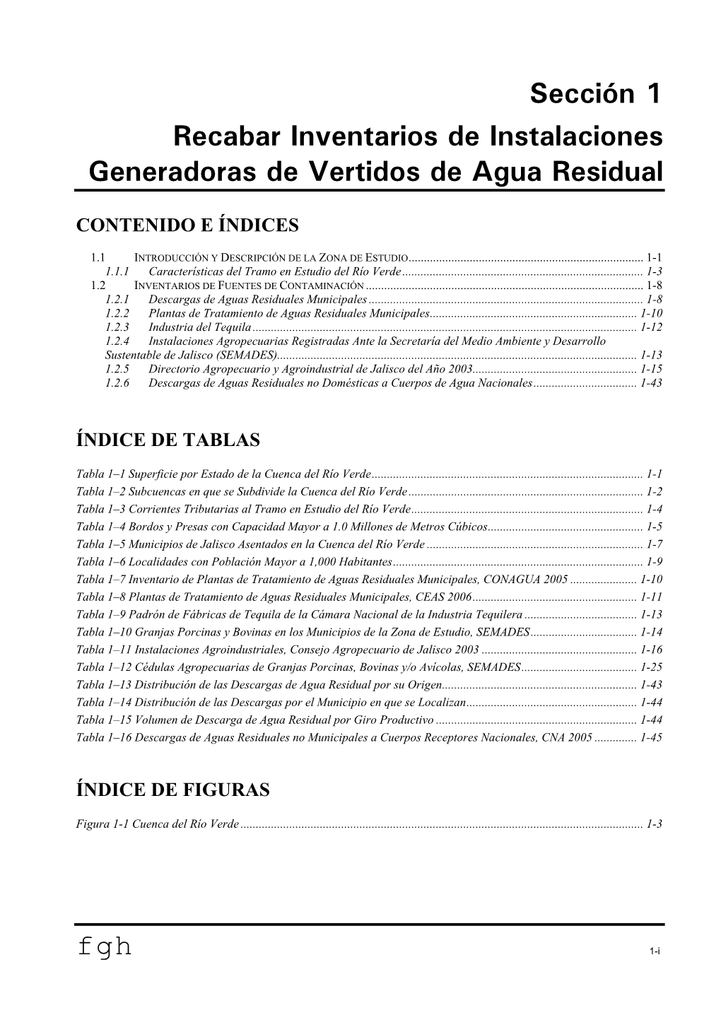 Sección 1 Recabar Inventarios De Instalaciones Generadoras De Vertidos De Agua Residual