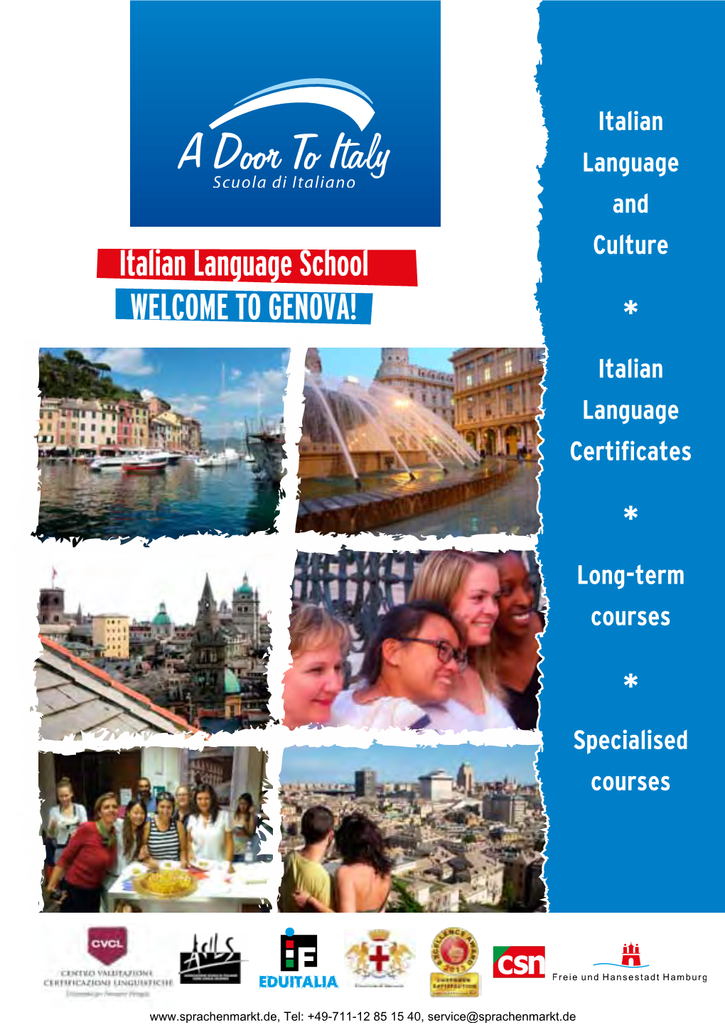 Italian Language School D Programs WELCOME to GENOVA!