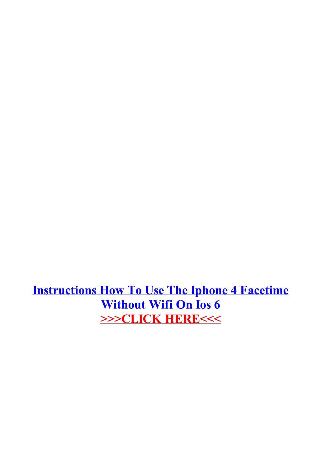 Instructions How to Use the Iphone 4 Facetime Without Wifi on Ios 6.Pdf