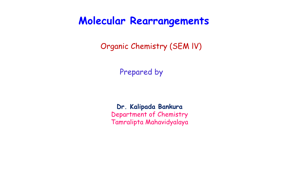 Molecular Rearrangements