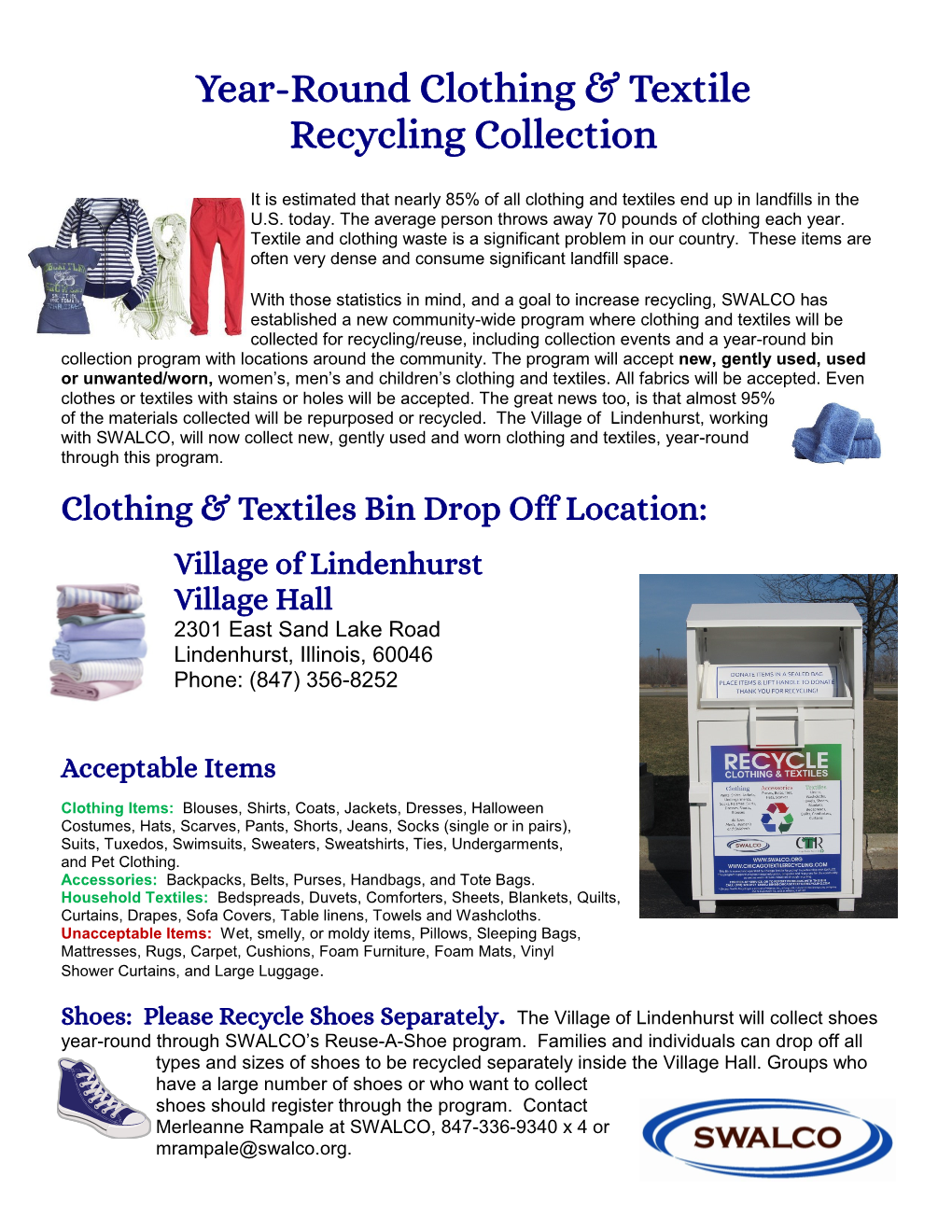 Year-Round Clothing & Textile Recycling Collection