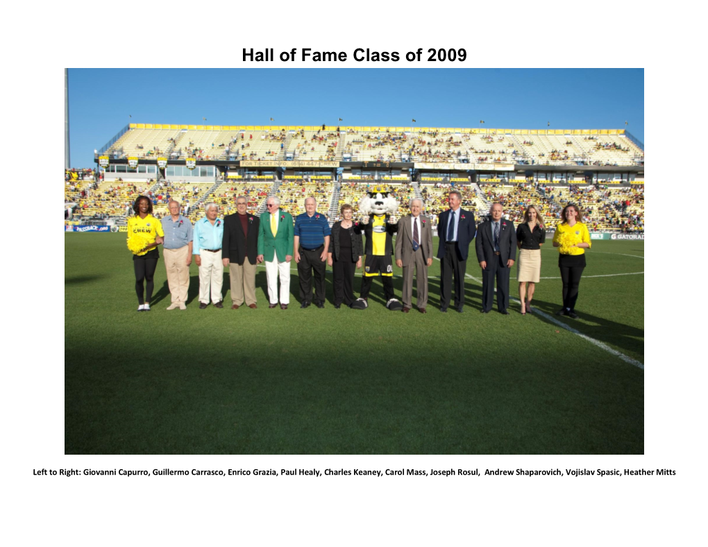 Hall of Fame Class of 2009