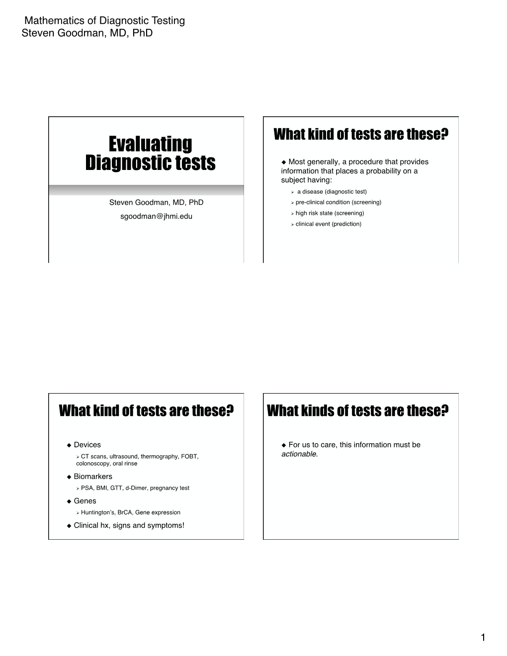 MCR Summer Course 2009 Diag Slides