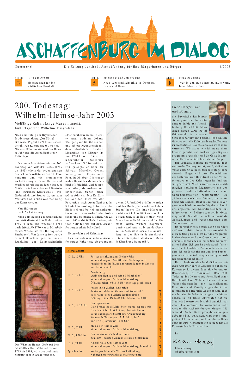 200. Todestag: Wilhelm-Heinse-Jahr 2003