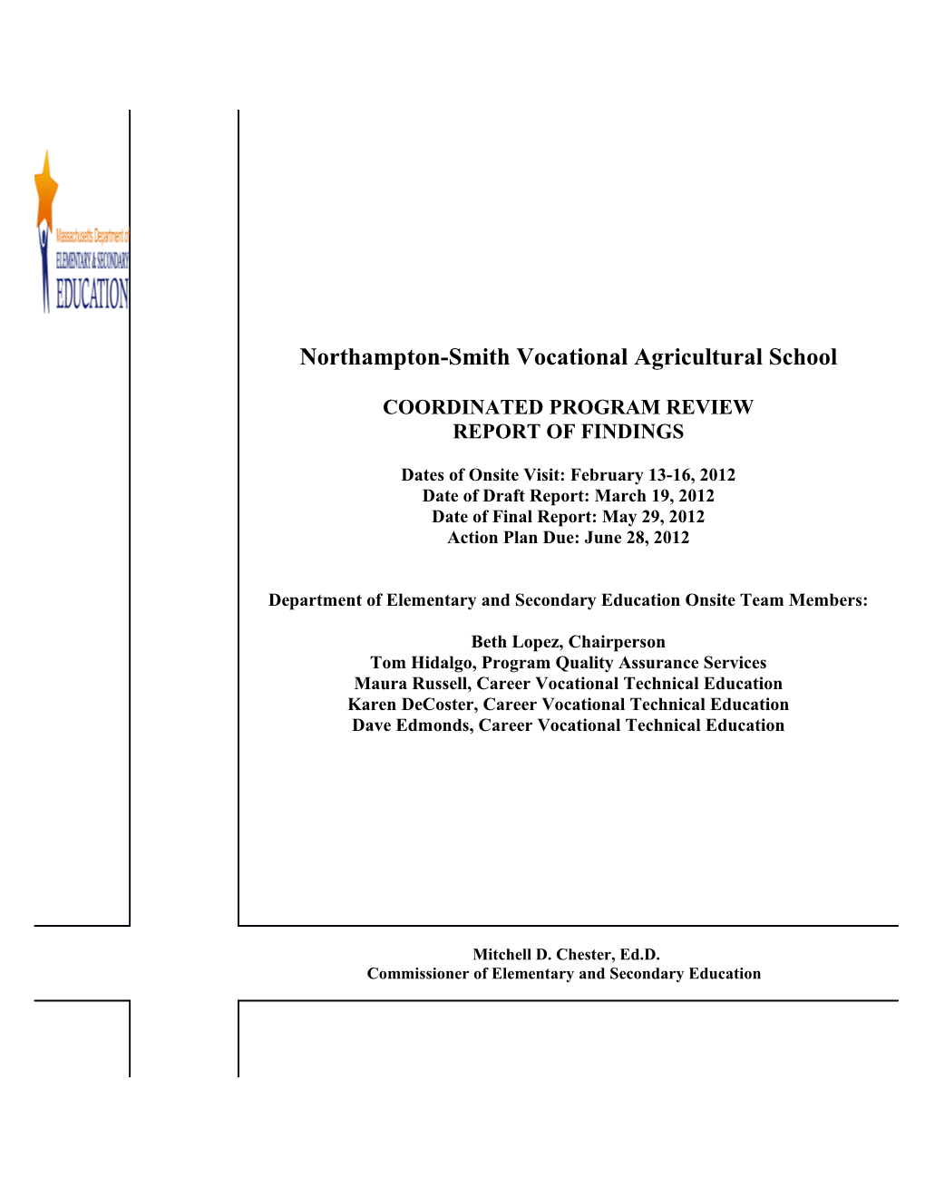 Northampton-Smith Voc Tech School Final Report 2012