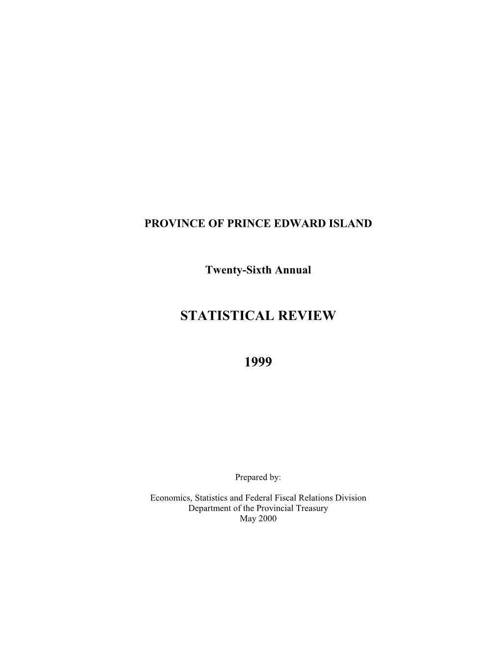 Annual Statistical Review 1999