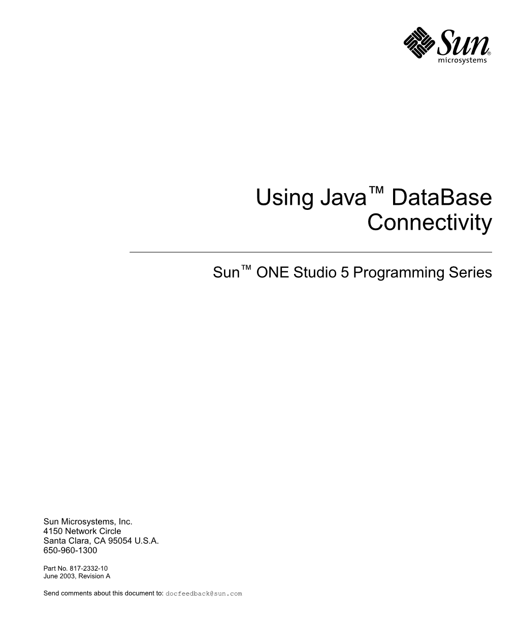 Using Java Database Connectivity