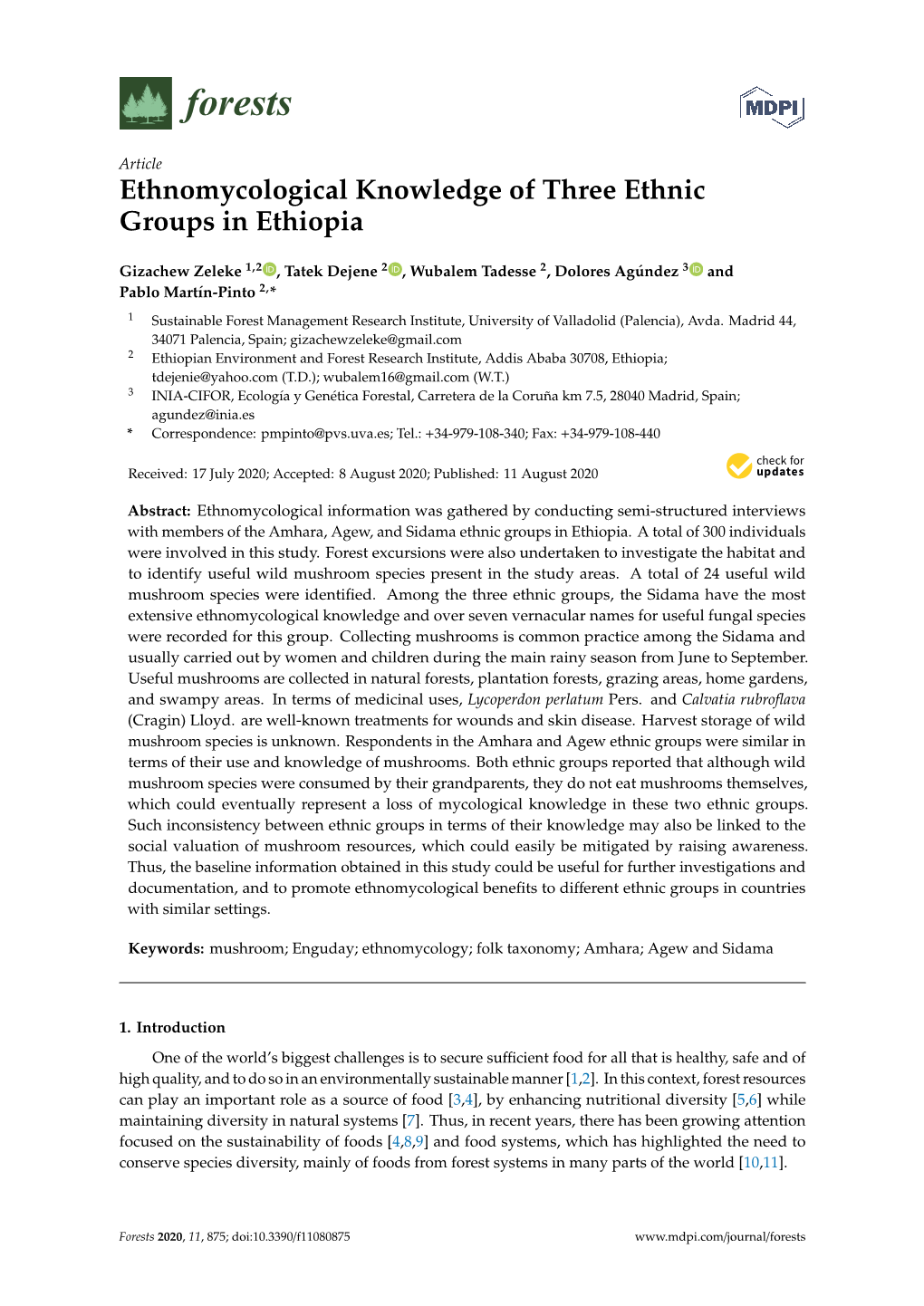Ethnomycological Knowledge of Three Ethnic Groups in Ethiopia
