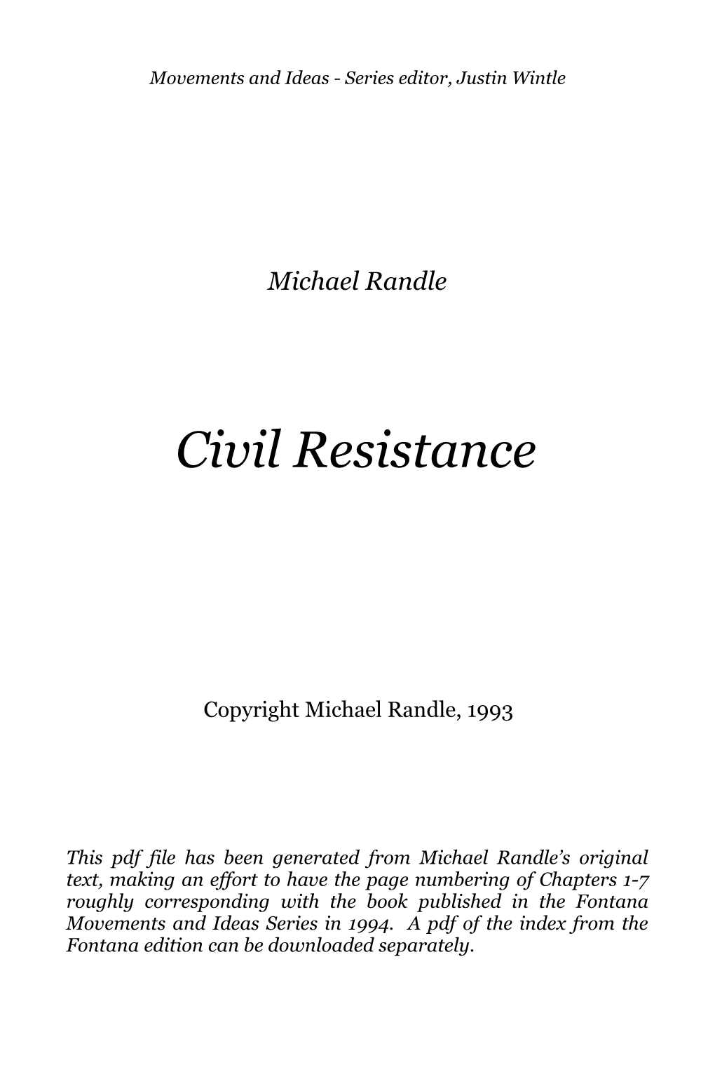 Civil Resistance