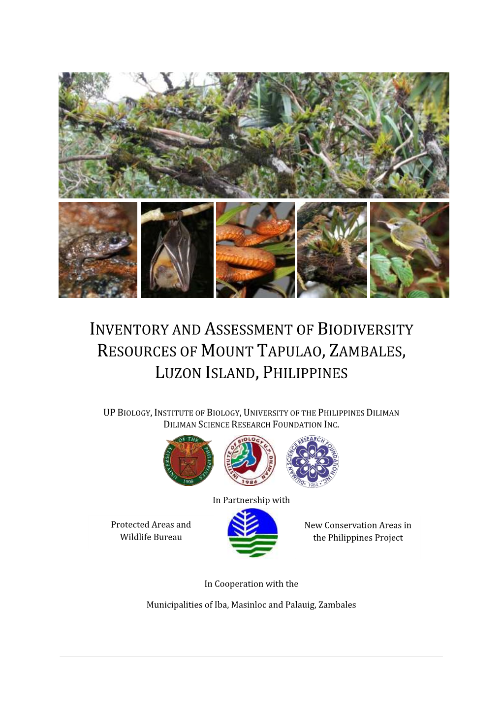 Inventory and Assessment of Biodiversity Resources of Mount Tapulao, Zambales, Luzon Island, Philippines