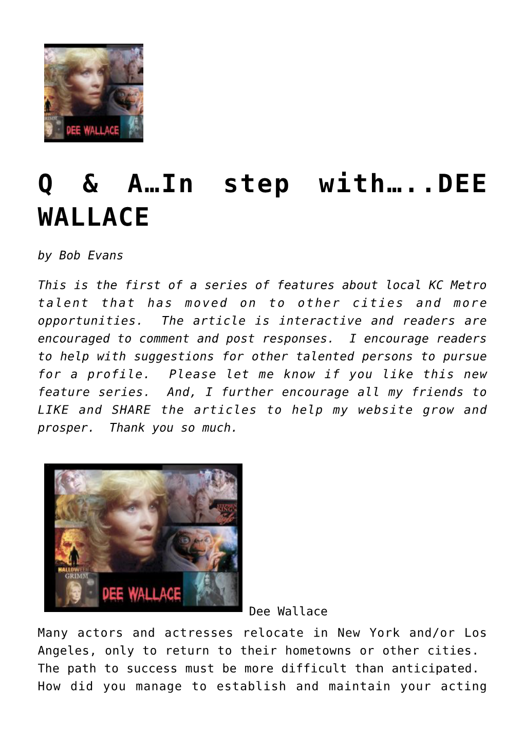 DEE WALLACE by Bob Evans
