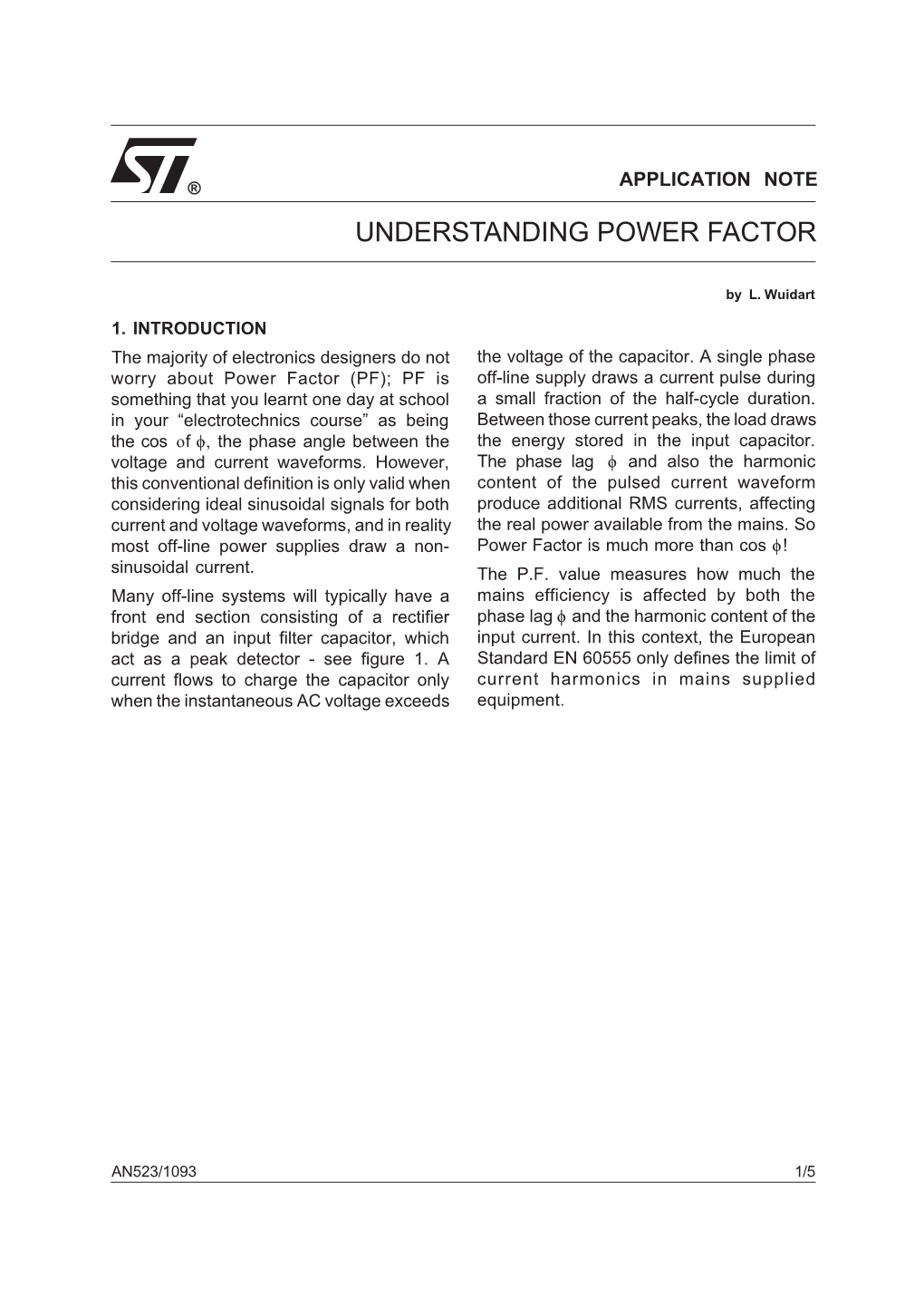 Understanding Power Factor by L Wuidart