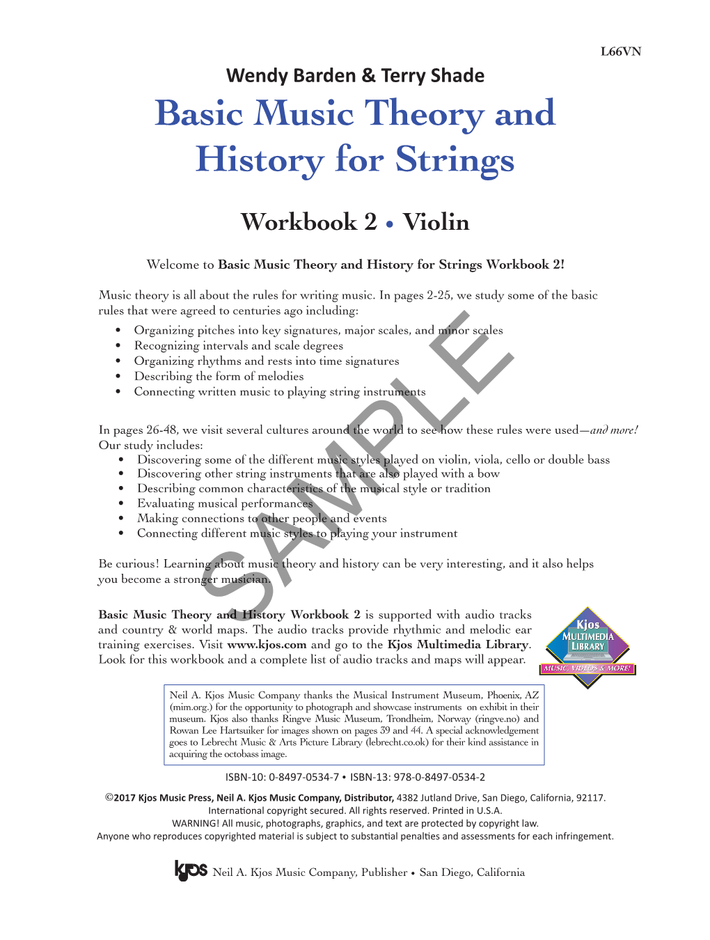 Basic Music Theory and History for Strings, Workbook 2