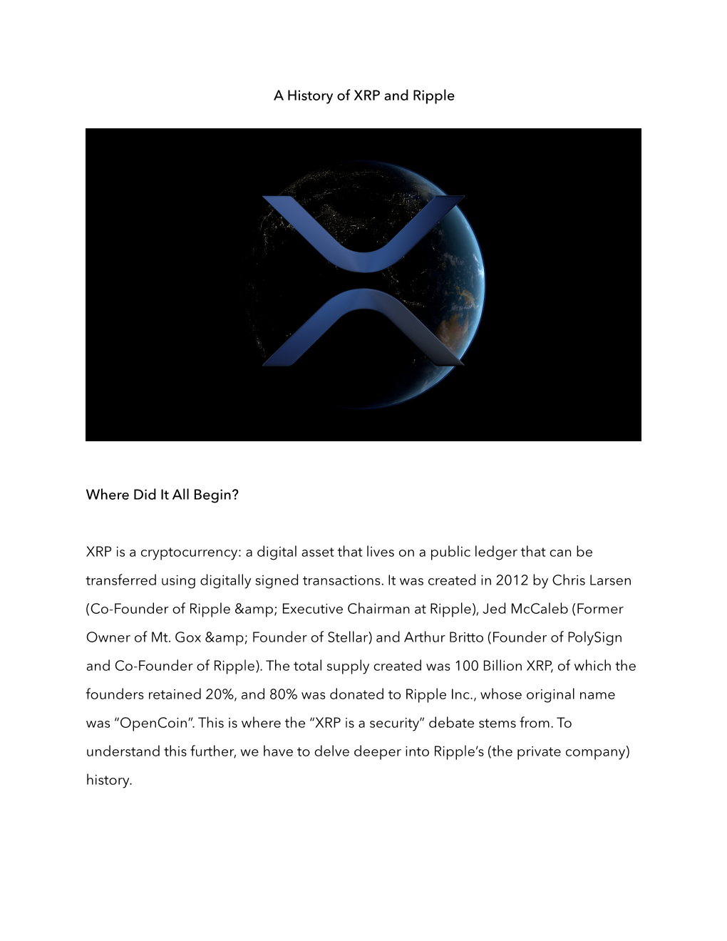 A History of XRP and Ripple