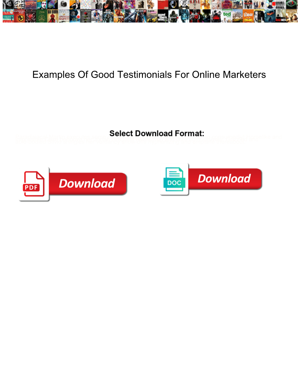 Examples of Good Testimonials for Online Marketers
