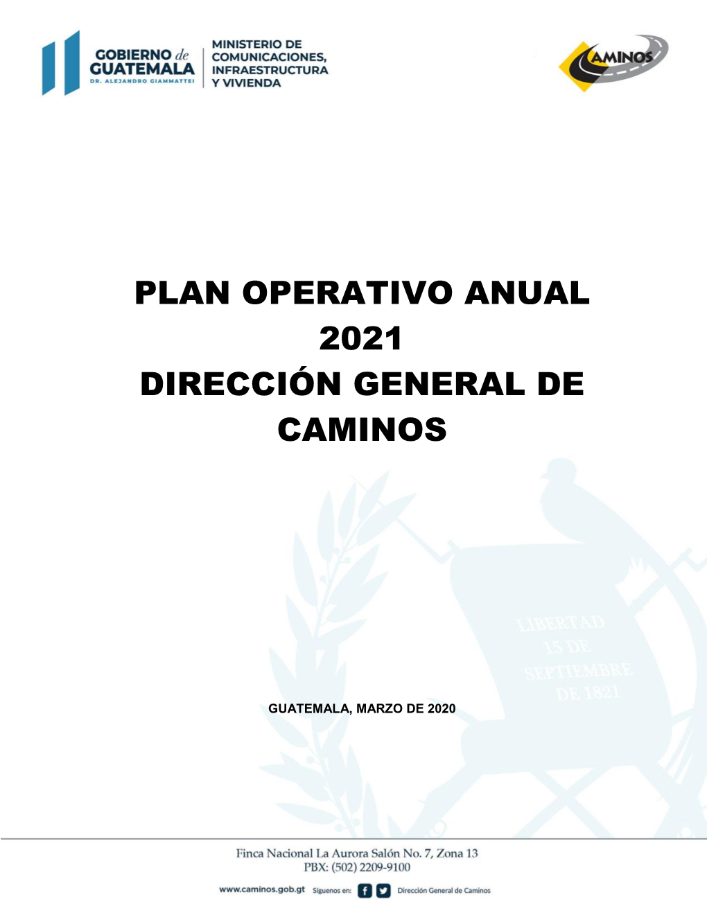 Plan Operativo Anual 2021 Dirección General De