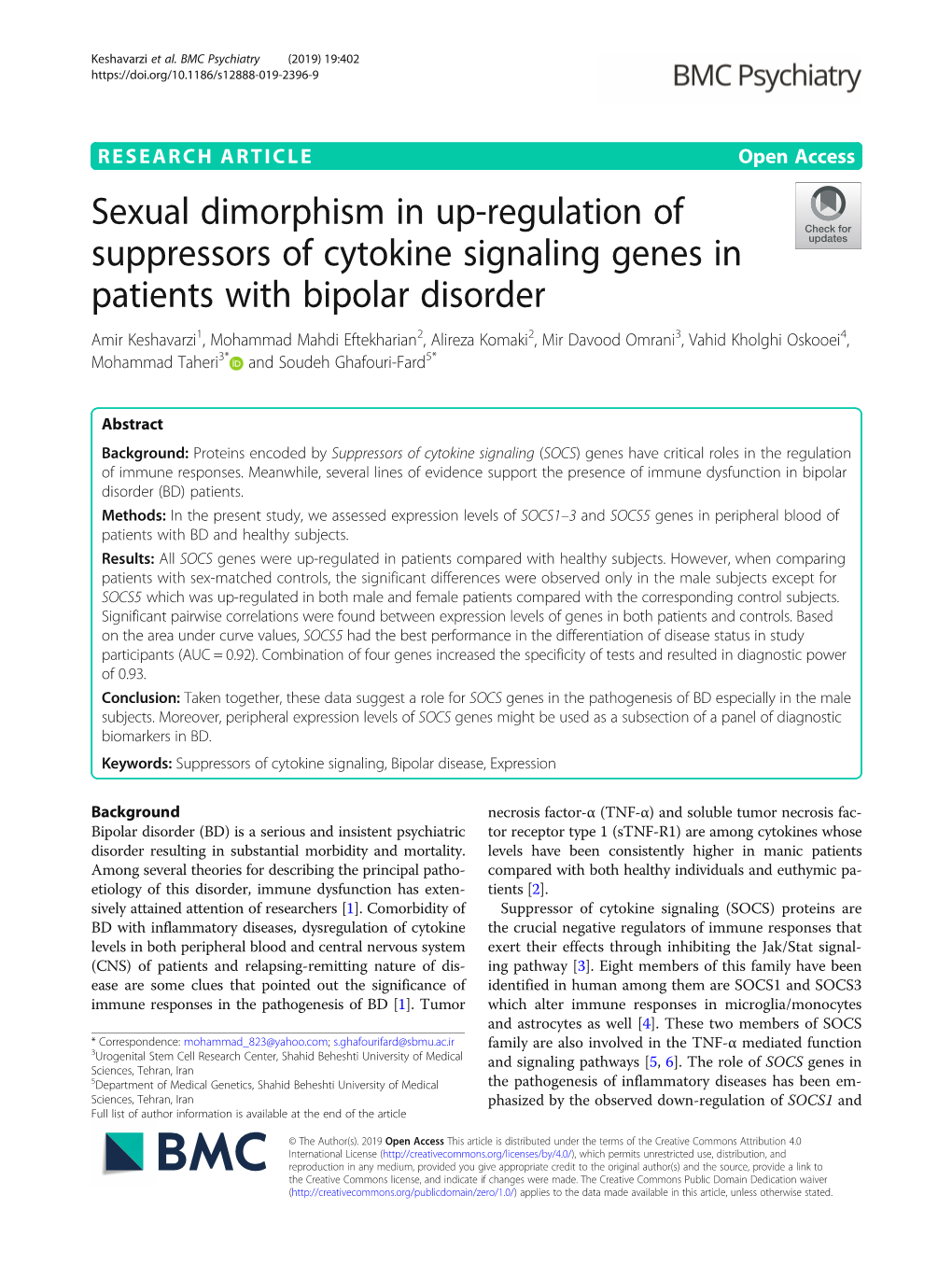 Sexual Dimorphism in Up-Regulation of Suppressors of Cytokine Signaling