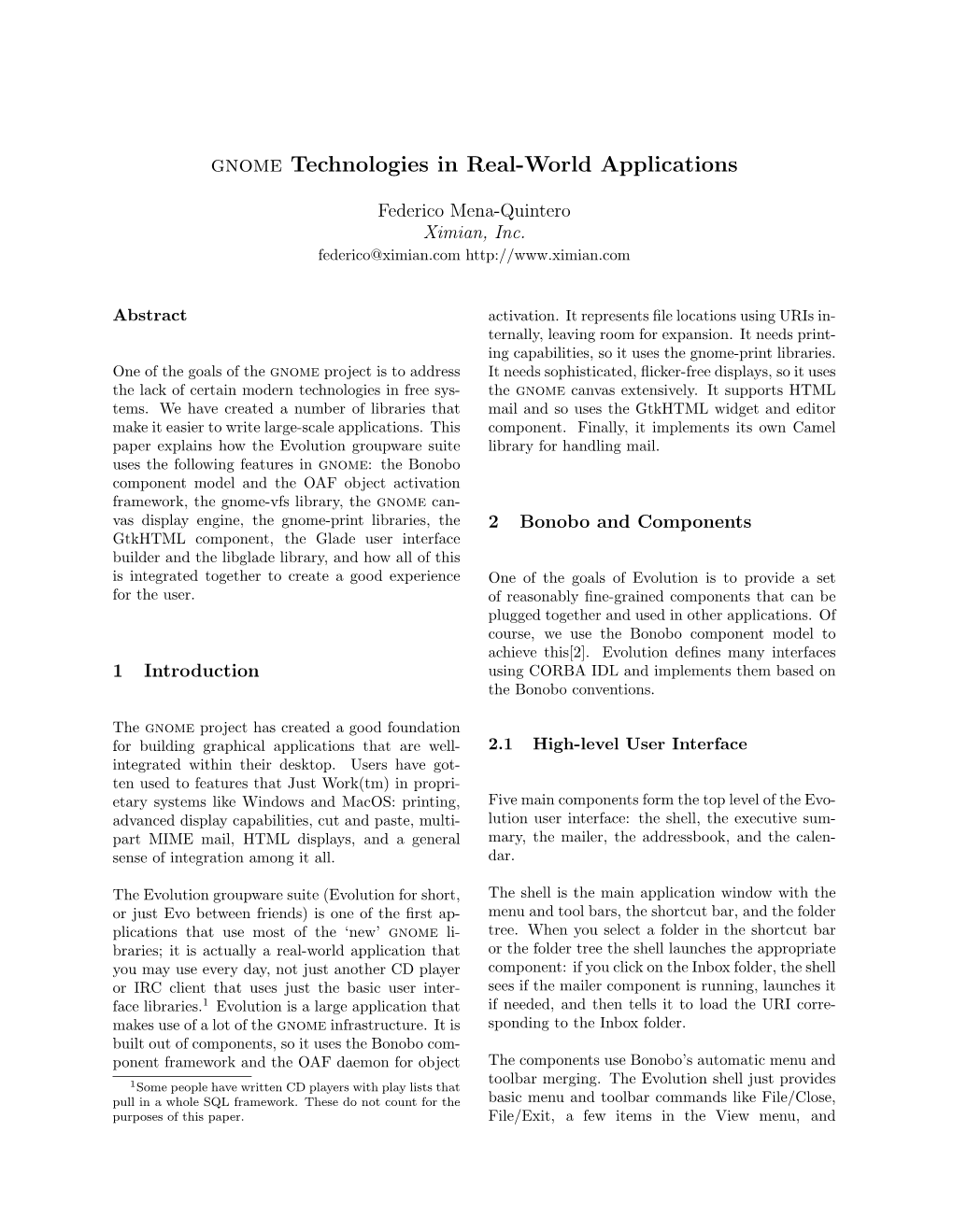 Gnome Technologies in Real-World Applications