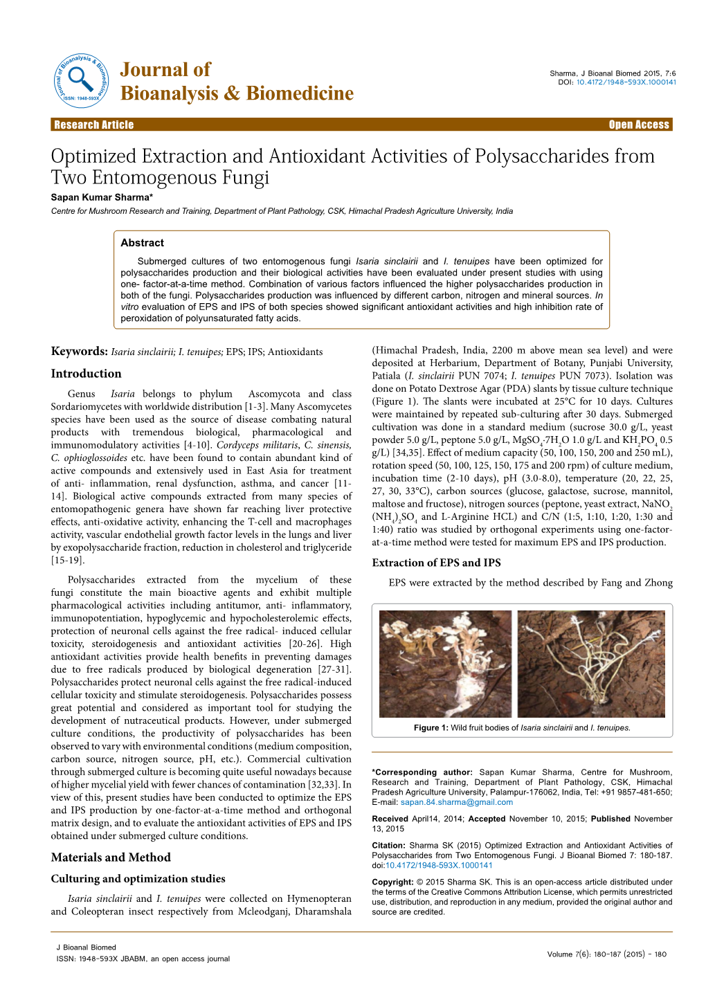 Optimized Extraction and Antioxidant Activities of Polysaccharides From